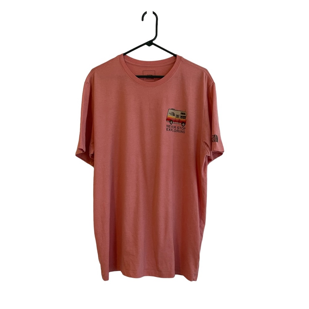 The North Face Mens Shirt Salmon Color Size XL RV/Camper Graphic.